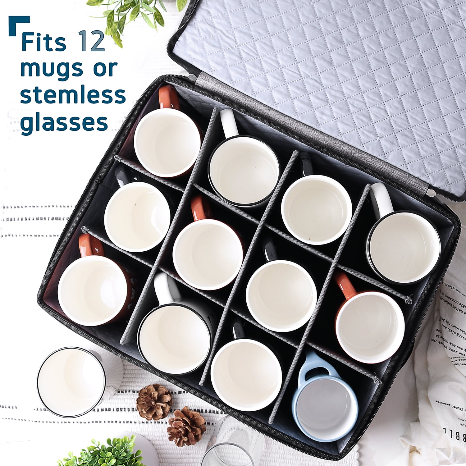 Hearth & Harbor Dinnerware Storage Container Set, Securely Padded (6pc)