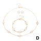 thumbnail image 2 of Conjunto de 3 piezas de joyería con diseño de flor de la suerte para mujer, con collar, pulsera y pendientes de trébol de cinco hojas., 2 of 2