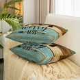 thumbnail image 4 of Camping Pillow Covers,Camper Themed Throw Pillow Covers Camper Decor,RV Travel Car Camping Cushion Covers,Wooden Ombre Art Vintage Accent Pillow Cases Blue Teal Brown 22x22 inch set of 2, 4 of 7