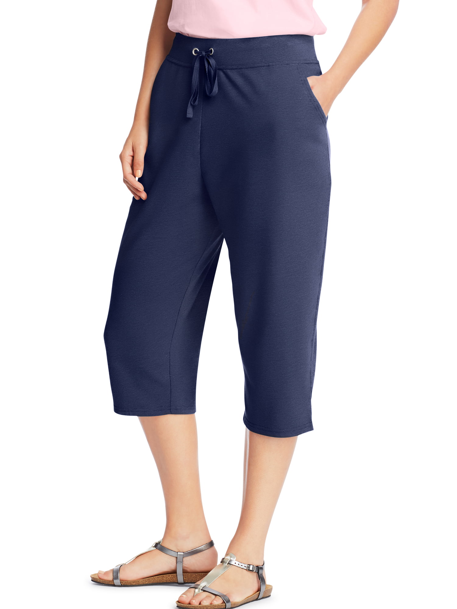 Women's plus-size french terry pocket capri - Walmart.com