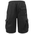 thumbnail image 3 of J. METHOD Mens Light Comfy Elastic Drawstring Fleece Cargo Sweat Shorts [NEMP07], 3 of 6