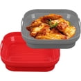 thumbnail image 1 of Doublure en Silicone pour Friteuse à Air Chaud Ninja, Lot de 2 Panier en Silicone Réutilisable Accessoires de Friteuse à Air Rond Compatible avec Ninja Foodi AG301 Friteuse à Air Grill Intérieur, 1 of 5