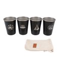 thumbnail image 2 of Camping Cup Set, Black Stainless Steel Coffee Mug Versatile 4pcs 350ml Stackable  for Hiking Picnics, 2 of 8