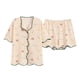thumbnail image 3 of Pijamas de verano para mujer, cárdigan de estudiante con dibujos animados para mujer, pantalones cortos de manga corta, ropa de hogar de estilo fino, traje de dos piezas, 3 of 6