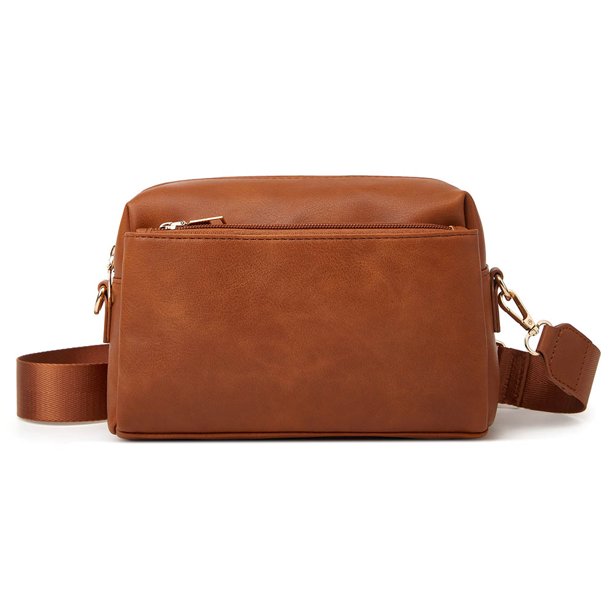 Bolso de hombro Bolsos cruzados de moda Cuero de PU impermeable para el trabajo (marrón claro)