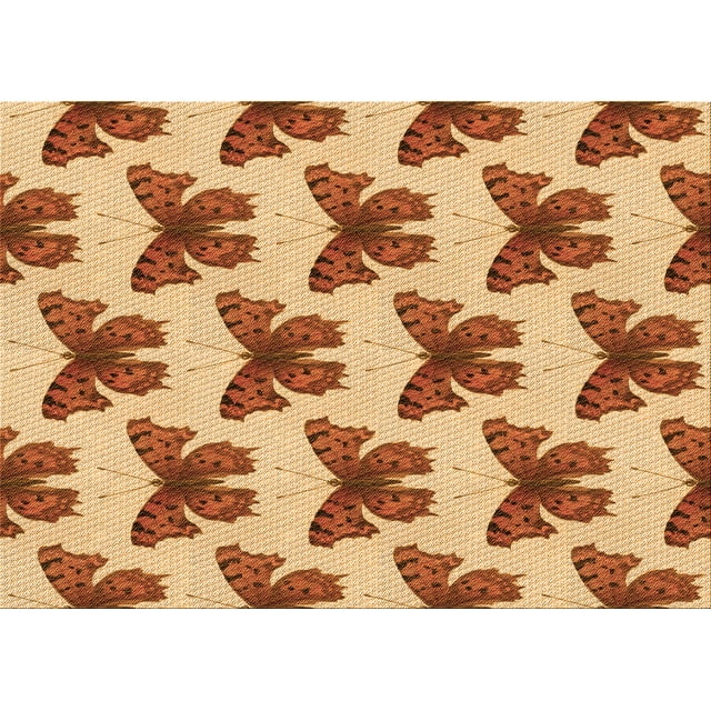 Ahgly Company Machine Washable Indoor Rectangle Transitional Mahogany Brown Area Rugs, 5' x 7'