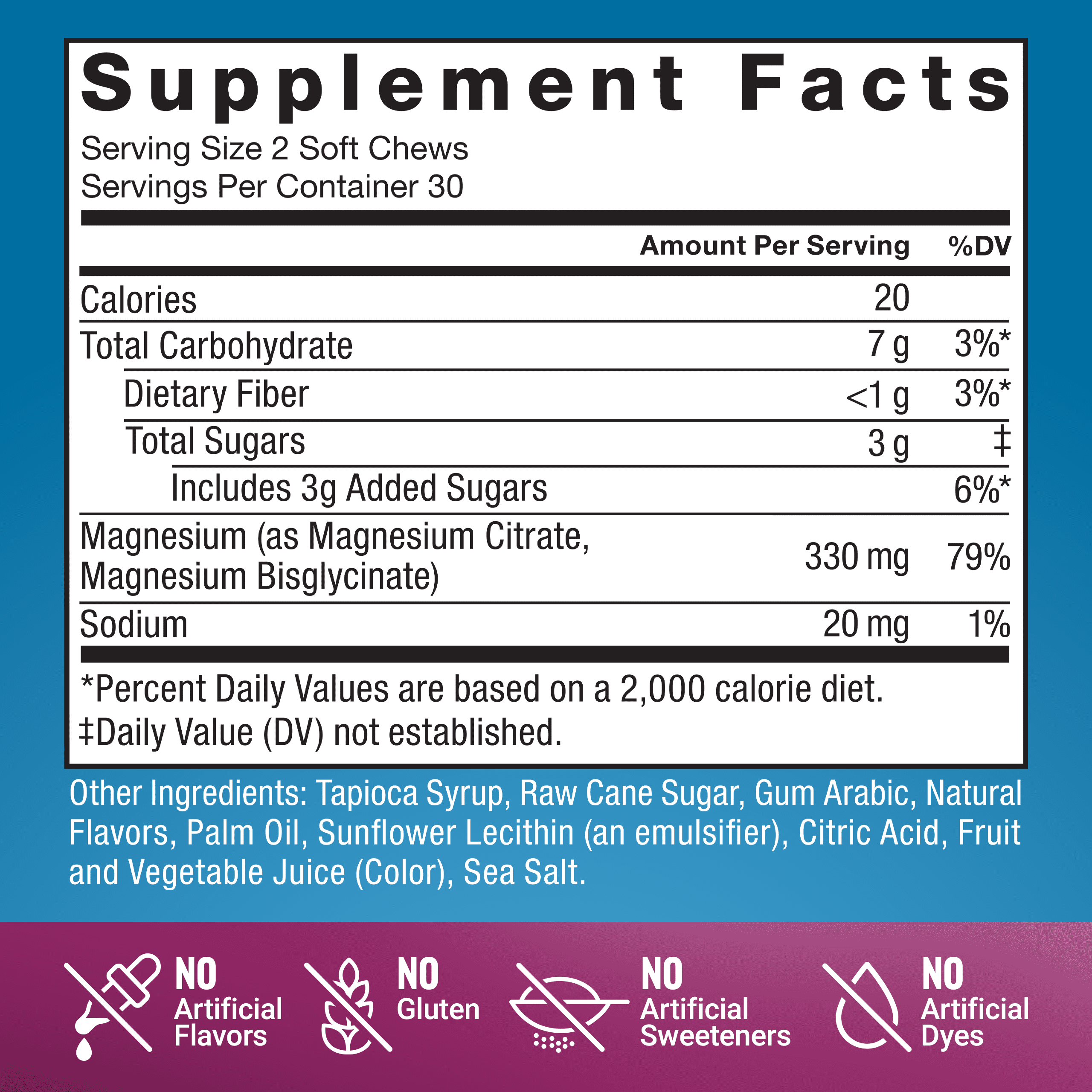 Force Factor Ultimate Magnesium, 330mg Magnesium Glycinate & Citrate to Promote Calm & Relaxation, Vegan & Gluten Free, Mixed Berry, 60 Soft Chews