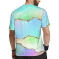 thumbnail image 3 of T Shirt For Men Metallic Texture Sportswear T-Shirt Summer Ombre Marble Print Aesthetic Trendy Cool, 3 of 7
