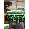 thumbnail image 4 of Outdoor Tablecloth with Umbrella Hole and Zipper, Saint Patrick's Day Square Table Cloth 60x60 Inch Waterproof Tablecloth, Spring Green Lucky Three Grass Truck Picnic Table Cover for Patio Camping, 4 of 7