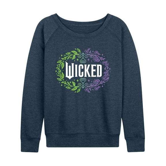 Wicked - Floral Wicked Logo - Women's French Terry Long Sleeve Pullover