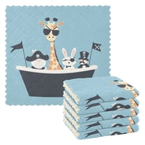 Yayeee 6 Pack Kitchen Dishcloths for Washing Dishes Soft Absorbent Microfiber Towels, Pirate Animals