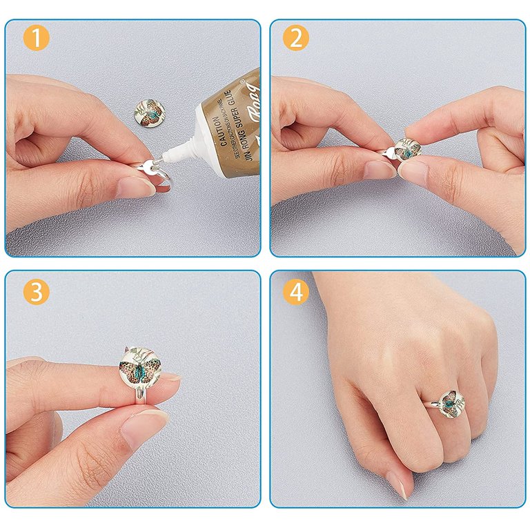 Ring Blanks with Glue Pad - Finger Ring Blanks - Jewelry Findings