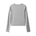 thumbnail image 2 of bbyeadc Womens Gray Long Sleeve Shirt Crew Neck Strechy Going Out Tee Shirts Spring Fall Winter Casual Solid Color Tight Tees Pullover, Gray XS, 2 of 7