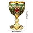 thumbnail image 3 of Copa opulenta de estilo medieval, fabricada en aleación con incrustaciones de gemas y esmalte dorado/turquesa, detalles de cristal, artesanía intrincada, perfecta para decoración y ocasiones espe..., 3 of 5