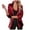 Red, variant on sertiohcv Womens Blazers Women Jacket Casual Long Sleeve Glitter Party Shiny Lapel Coat Outerwear Black,Size S