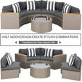 thumbnail image 5 of SOLAURA 5-Piece Outdoor Patio Furniture Gray Wicker Sectional Sofa Set, 5 of 7