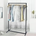 thumbnail image 2 of Loyalheartdy Industrial Pipe Garment Rack Black Freestanding Clothes Rack Storage Hanging Stand Clothing Display Holder 51" Tall, 2 of 12