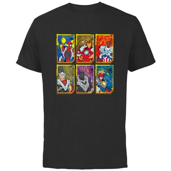 Marvel Mech Strike: Mechasaurs Avengers Six Armored Heroes - Short Sleeve Cotton T-Shirt for Adults - Customized-Black