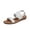 White, variant on Summer Sandals for Women Comfortable Casual Wedge Sandals Leather-Look Slip-On with Back Strap