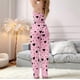 thumbnail image 5 of Pijama de Dos Piezas con Top Corto con Estampado de Corazones y Pantalones Anchos para Mujer. Ropa de Dormir para Estar en Casa. Amor Negro y Rosa M, 5 of 7