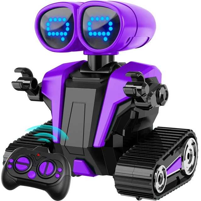 Robot de juguete MindPal Emo con mando a distancia recargable, color morado