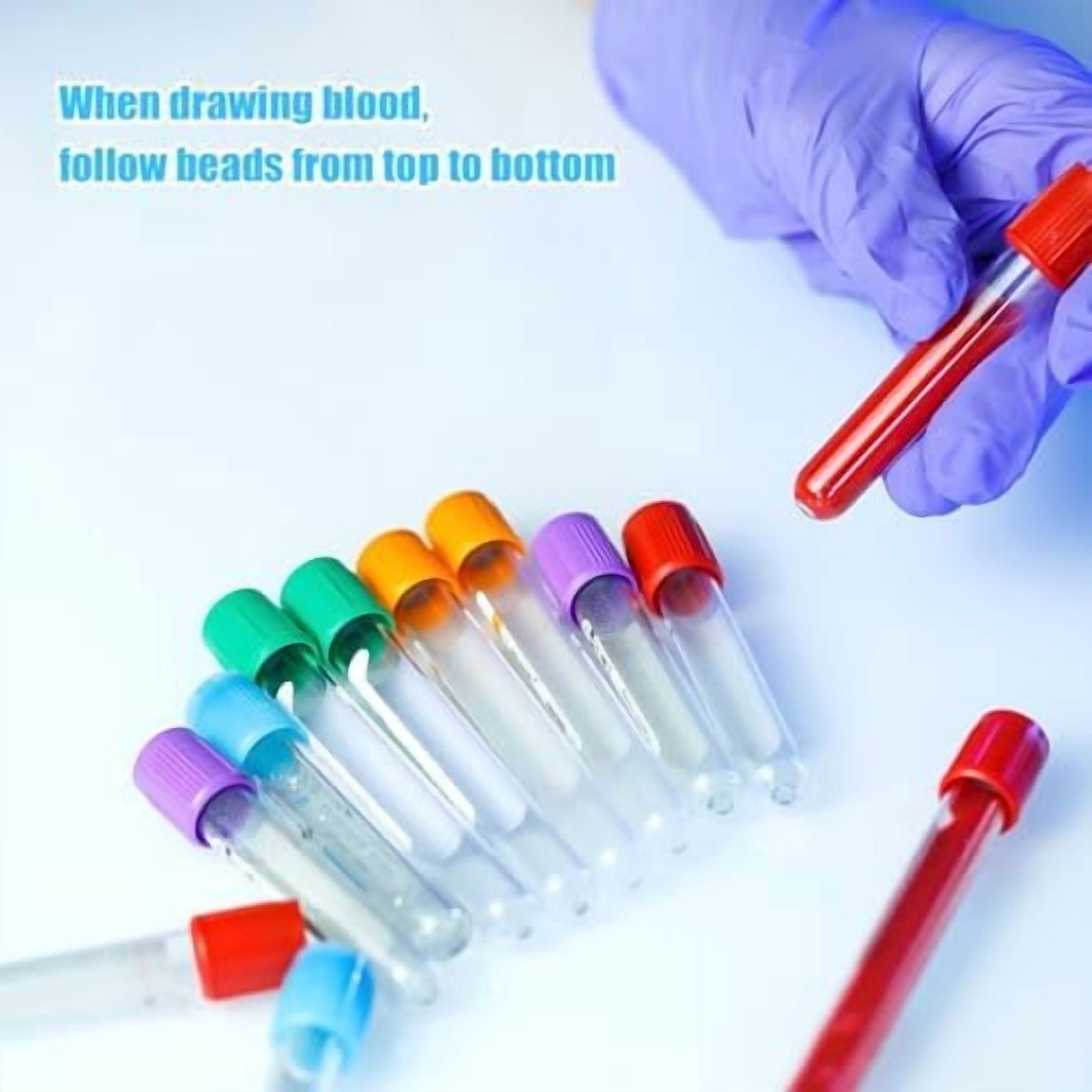 Order of Blood Draw Beads with Reference Card, Order of Blood Draw Vertical Badge Card Badge Reel Accessories Phlebotomy Essentials for Work or School RN Nurse Student Practitioner Grad Gift