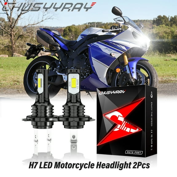 For Yamaha Yzf R1 2004-2008 2009 2010 2011 2012 2013 2014 H7 LED Headlight Bulbs Kit 6000K White 2x