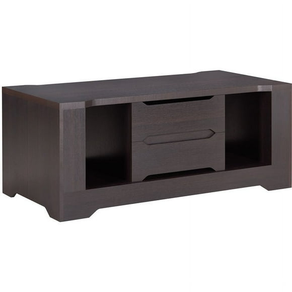Bowery Hill Wood Storage Coffee Table in Espresso