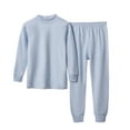 thumbnail image 3 of WRKEKC Girls Thermal Underwear Set 2-16 Years Solid Color Fleece-Lined Crew Neck Top and Pants Warm Winter Set, 3 of 10