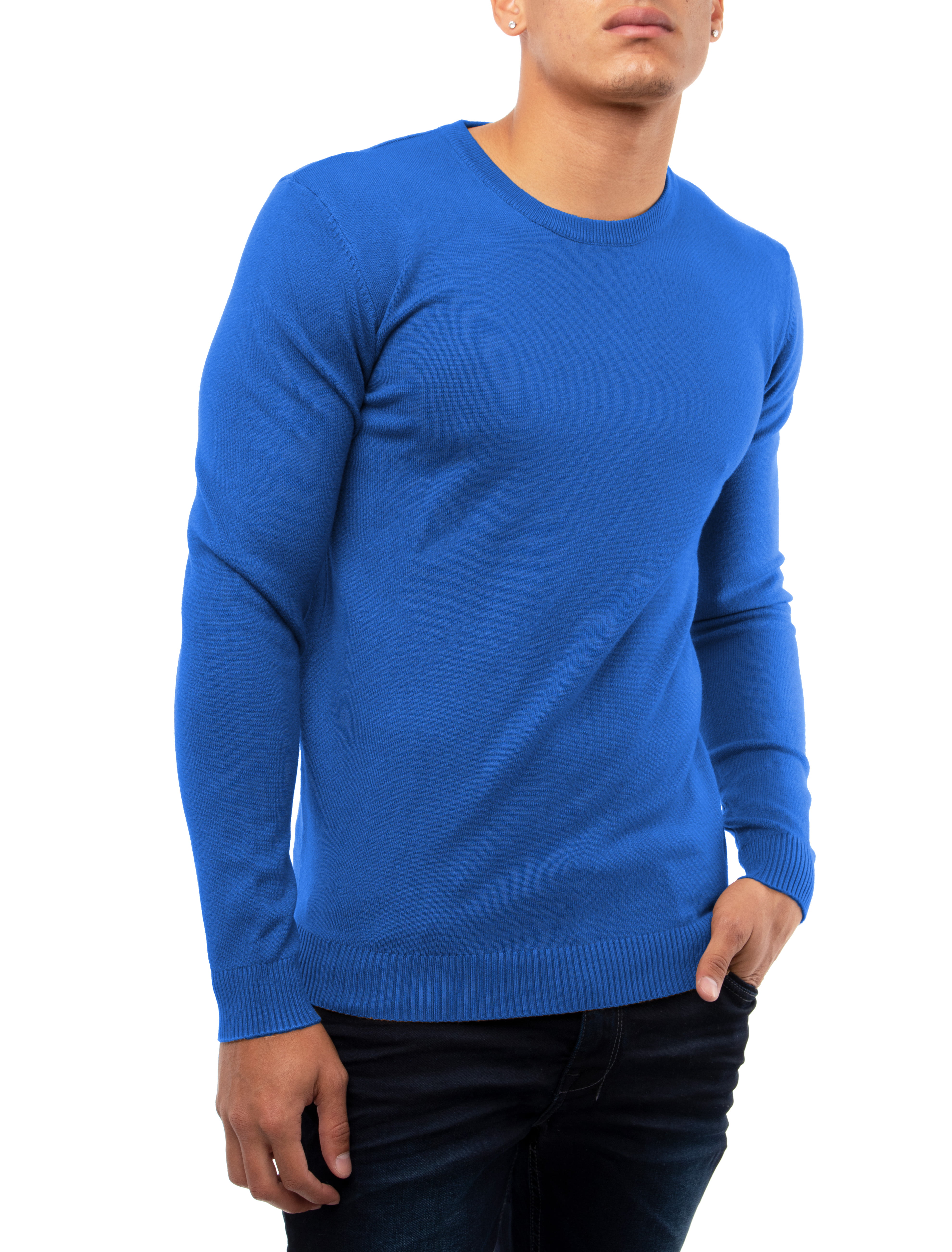 Fashion Sweaters Crewneck Sweaters Zara Crewneck Sweater dark blue casual look 
