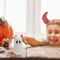 thumbnail image 4 of Comefolife Halloween Paper Mache Ghost Tabletop Decoration, Cute Halloween Ghost Decorations, Brown, 3.9" Halloween Indoor Decor, 4 of 9