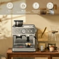 thumbnail image 4 of Auseo 20 Bar Automatic Espresso Coffee Maker with Grinder and Milk Frother Steam Wand, Drip Hot Coffee, 1&2 Cups, Espresso/Cappuccino/Latte/Mocha for Home, Stainless Steel, 4 of 9