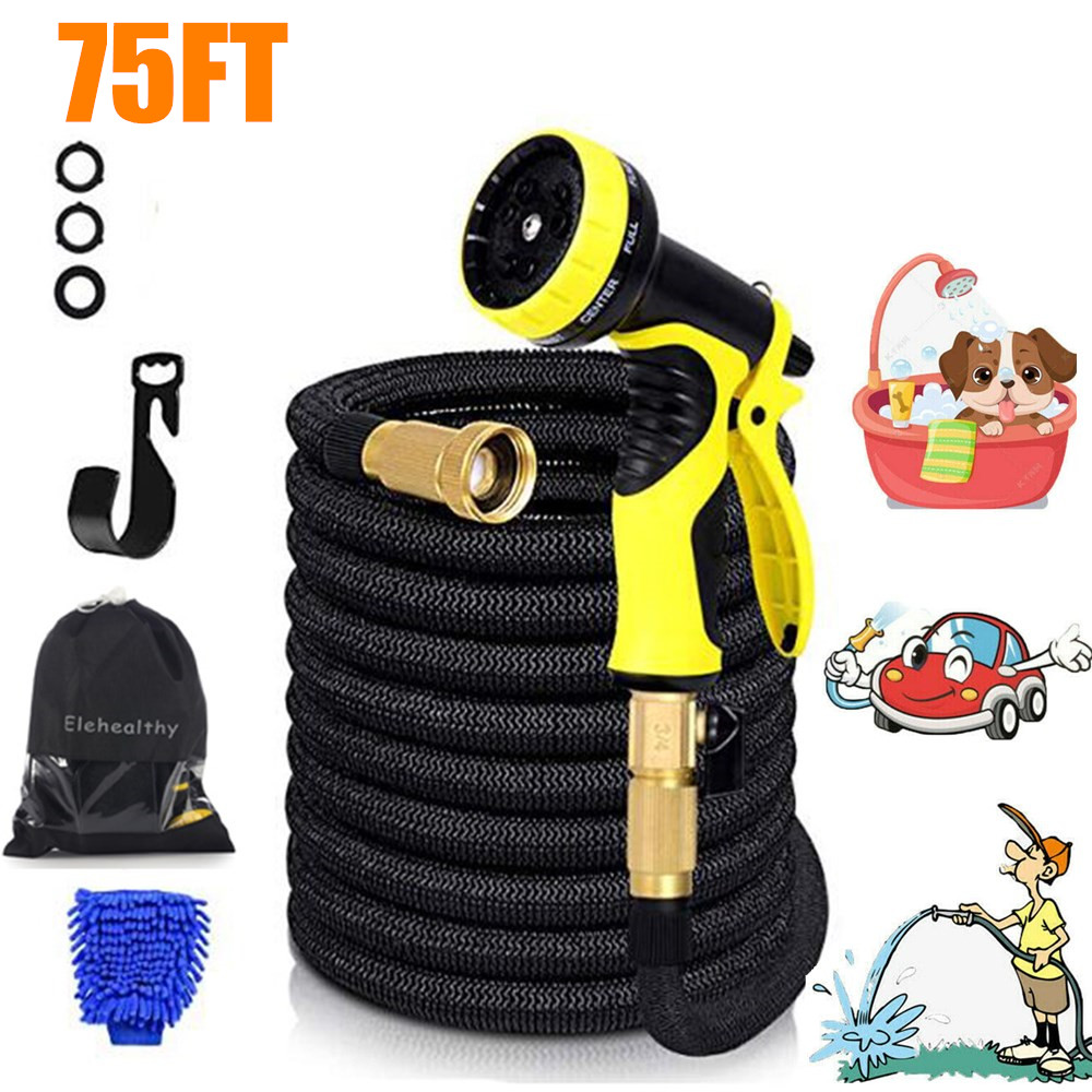 TOPCHANCES 75ft Garden Hose Expandable Hose, Durable Flexible Water
