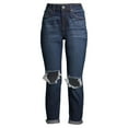 thumbnail image 2 of No Boundaries Juniors' Super High Rise Destructed Mom Jeans, 2 of 6