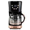 thumbnail image 1 of Haden Coffee Machine, 12 Cup Programmable Drip Coffee Maker, Black & Copper, 1 of 9
