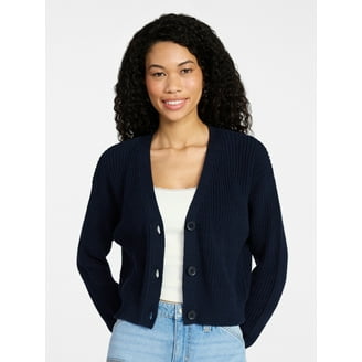 No Boundaries Button-Front Grandpa Cardigan, Women's - Walmart.com