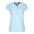 thumbnail image 4 of Aloohaidyvio Tops for Women ,Womens Fashion V Neck Leisure Short Sleeve Solid Breathable Tops, 4 of 6