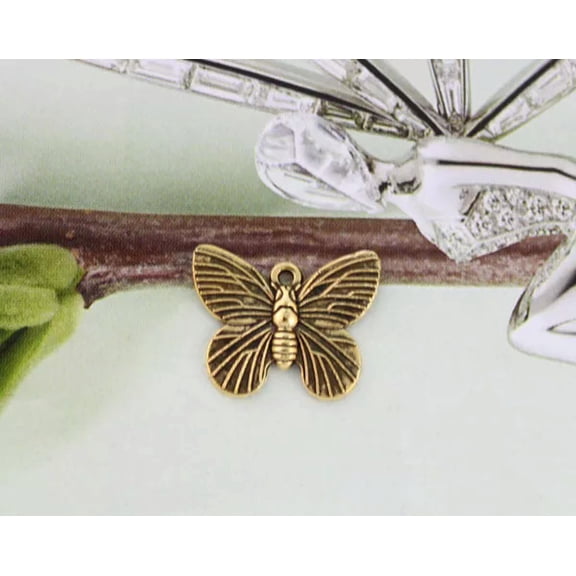 GKNET 60PCS Antiqued Bronze Colour 19X15MM butterfly charms A1266B