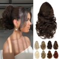 thumbnail image 1 of Cephermer-Extensión de cola de caballo para mujer, Clip de garra de 10 ", colas de caballo onduladas cortas, postizo sintético de aspecto Natural marrón medio, 1 of 1