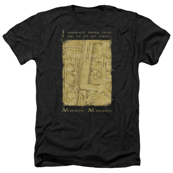 Harry Potter - Marauders Map Interior Words - Heather Short Sleeve Shirt - XXX-Large