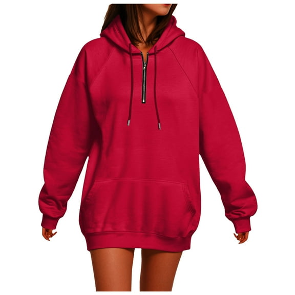 Hessimy Hoodies For Women Plus Size Women'S Cat Ear Hoodie Pullover Long Sleeve Hooded Sweatshirt Cute Blouse Essentials Hoodie Fashion Hoodies Women Blouses (Red,XXXXXL)