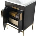 thumbnail image 3 of Fine Fixtures - Modern Black 24" Bathroom Vanity Set, Chrome Hardware, Vitreous China Sink Top, 3 of 5