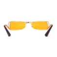 thumbnail image 4 of Unique Euro 90s Off Set Rimless Narrow Rectangle Sunglasses Gold Orange, 4 of 4