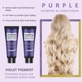 thumbnail image 3 of Purple Shampoo and Conditioner Set for Blonde, Silver, Brown, Bleached, Highlighted Hair, Colored Hair, Enhance Blonde Tones, Repair Damaged Hair, Add, 3 of 4
