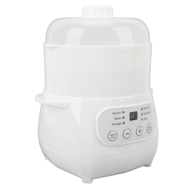 Electric Stew Cooker, Ceramic Soup Cooker Pre Settings with Steam Basket for Kitchen