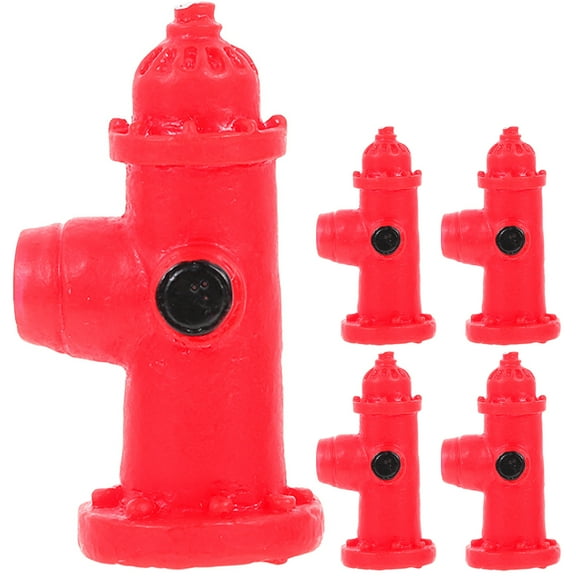 Raindrops 5Pcs Red Resin Fire Hydrant Signs for Children Small Fire Hydrant Signs