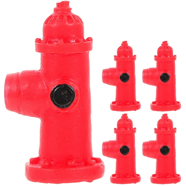 5 piezas pequeños signos de hidrante de fuego micro paisajismo modelos de hidrante de incendios decoraciones de hidrante de fuego simulados