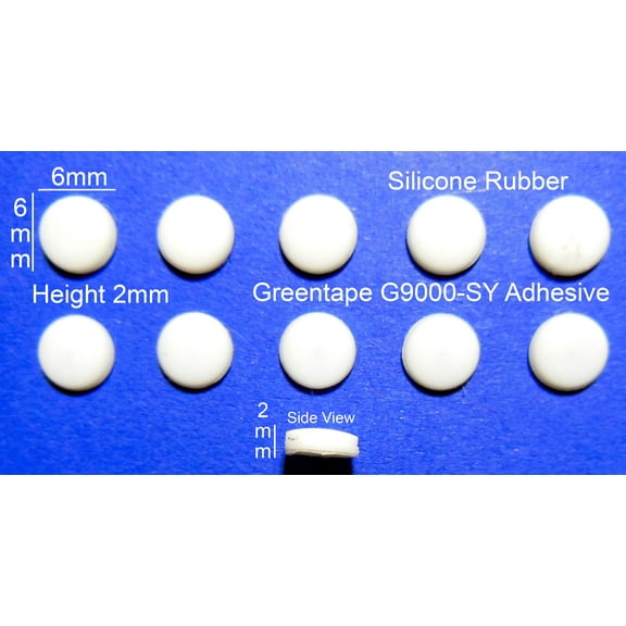 VATH Self Adhesive Silicone Rubber Feet 6mm(L)x 6mm(W)x 2mm(H) 10pcs [RB72]