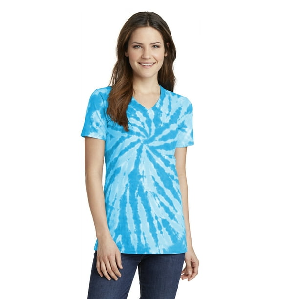 Playera con cuello en V Puerto Compañía Essential Tie-Dye para