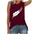 thumbnail image 2 of Débardeurs pour Femmes Athletic Works Femmes Décontracté Imprimé Plumes Sans Manches Col Rond Gilet Ample, 2 of 6